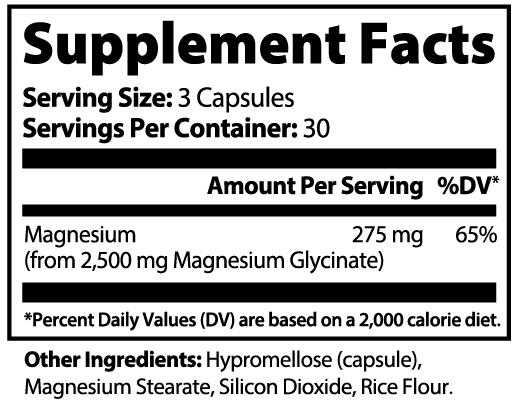 Fortify Protocol Magnesium Glycinate - Supplement Facts
